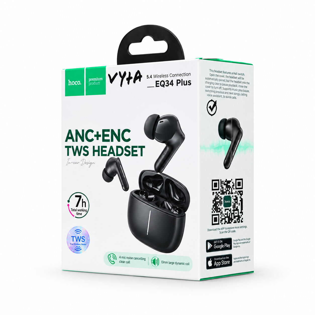 Hoco EQ34 Plus ANC+ENC TWS Wireless Earbuds - Image 2