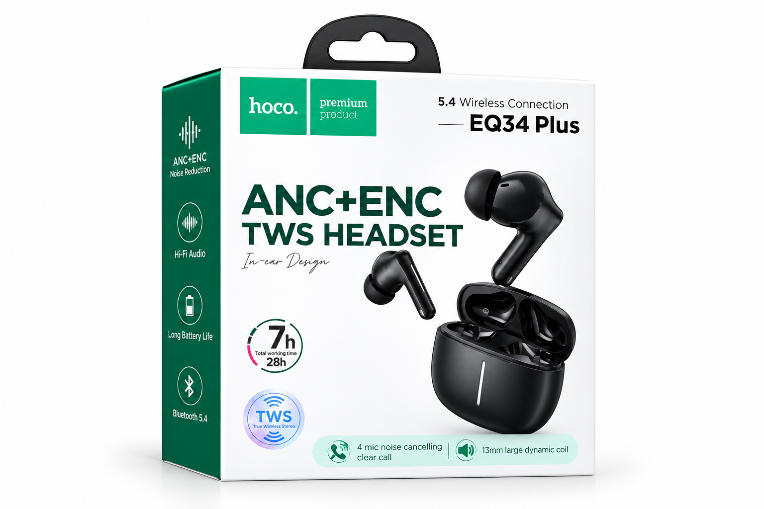 Hoco EQ34 Plus ANC+ENC TWS Wireless Earbuds - Image 3